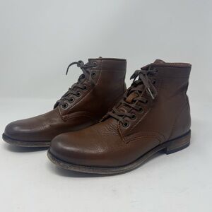 FRYE | Tyler Lace Up Cognac Brown Leather Boots Men’s Size 8